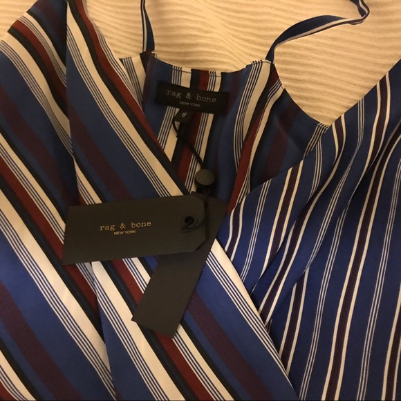 NWT Rag & Bone Felix blue multi silk jumpsuit - Picture 5 of 6